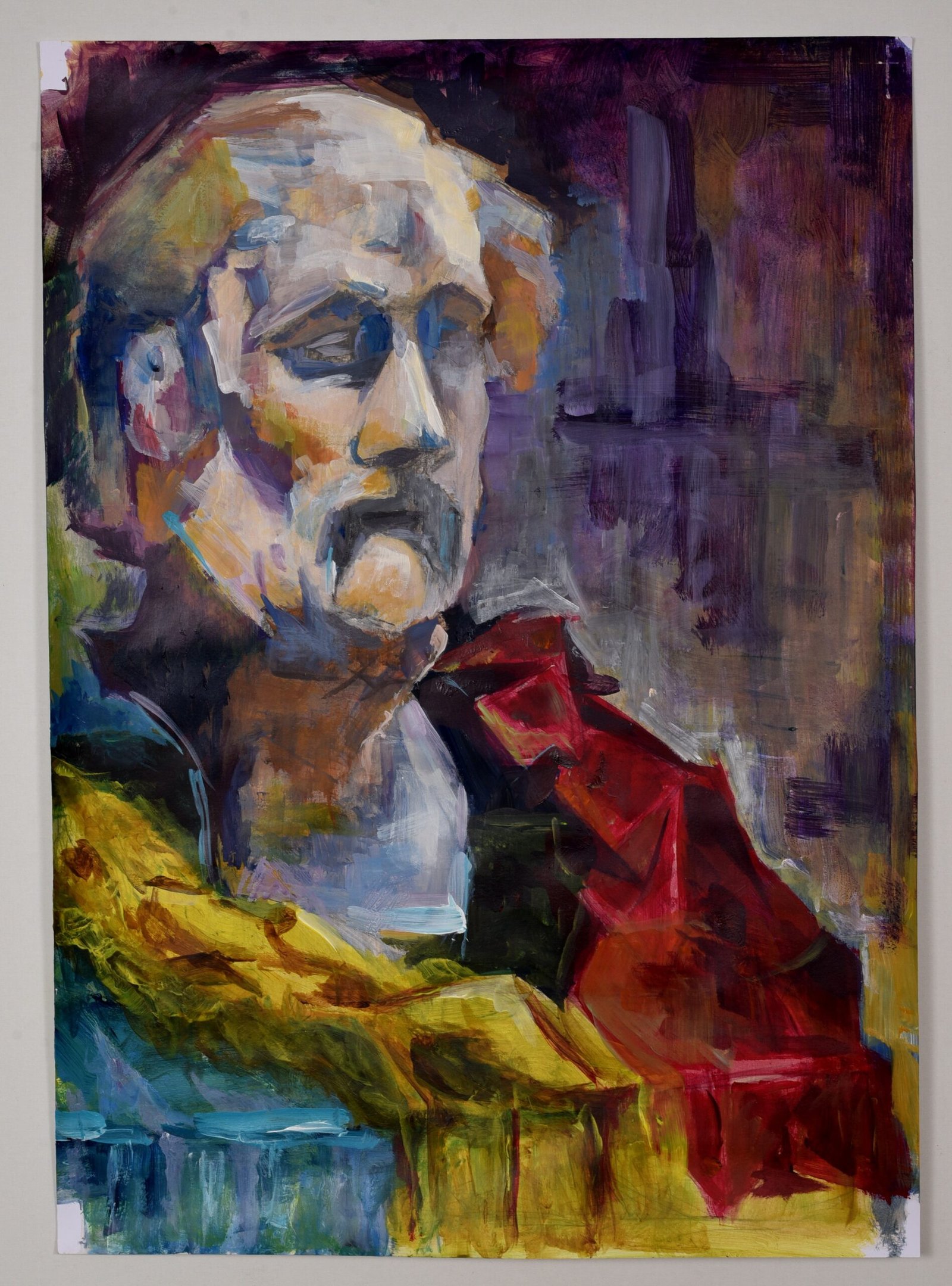 "Όμηρος", Ακρυλικά σε χαρτί, 50χ70 cm (σε γυάλινο πλαίσιο), 2023