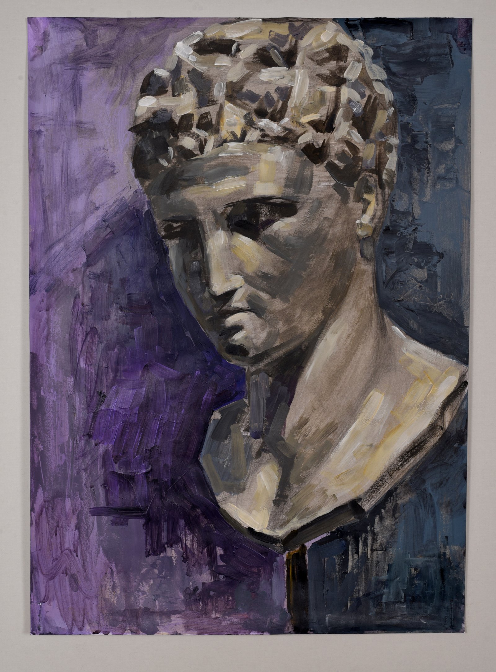 "Ερμής ΙΙ", Ακρυλικά σε χαρτί, 50χ70 cm (σε γυάλινο πλαίσιο), 2023