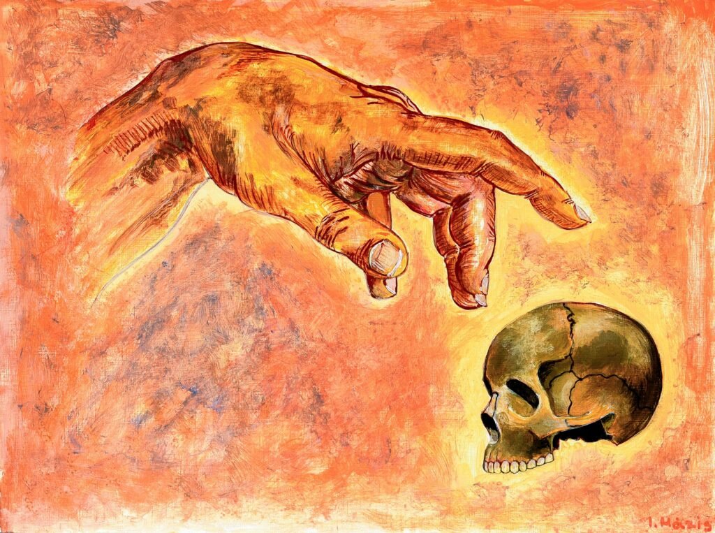 "Fiat Homo"Ακρυλικά και Συνική μελάνη σε χαρτί, 30,2χ40,2 cm, 2023