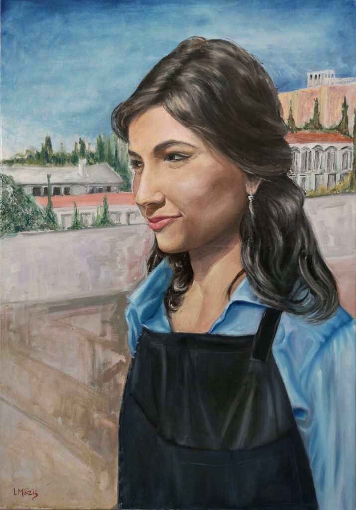 "Η Κόρη της Ακροπόλεως", Λαδί σε καμβά, 100x80 cm, 2024