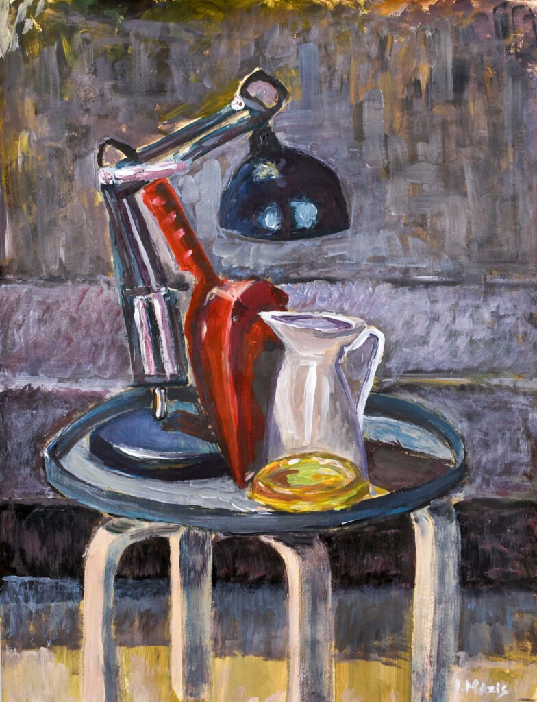 "Νεκρή Φύση", Ακρυλικά σε χαρτί, 50χ70 cm (σε γυάλινο πλαίσιο), 2023