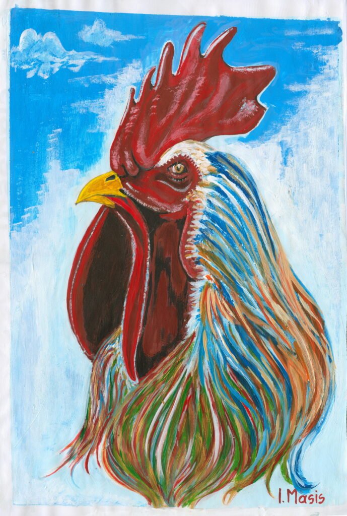 "Vis Vitalis I" , Ακρυλικά σε χαρτί, 28χ42 cm (σε γυάλινο πλαίσιο), Ιδιωτική Συλλογή, 2021