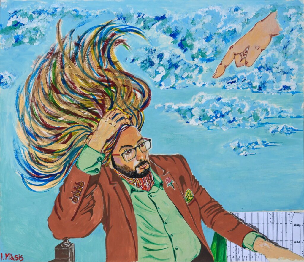 "Ο Μουσικοσυνθέτης Μιράν Τσαλικιάν", Ακρυλικά σε καμβά, 40x35 cm, 2022