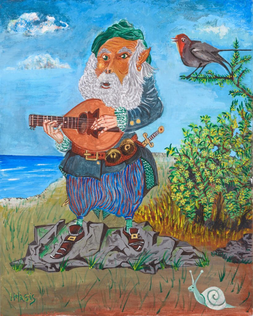 "Ξωτικό που τραγουδά", Ακρυλικά σε καμβά, 50χ50 cm, 2022