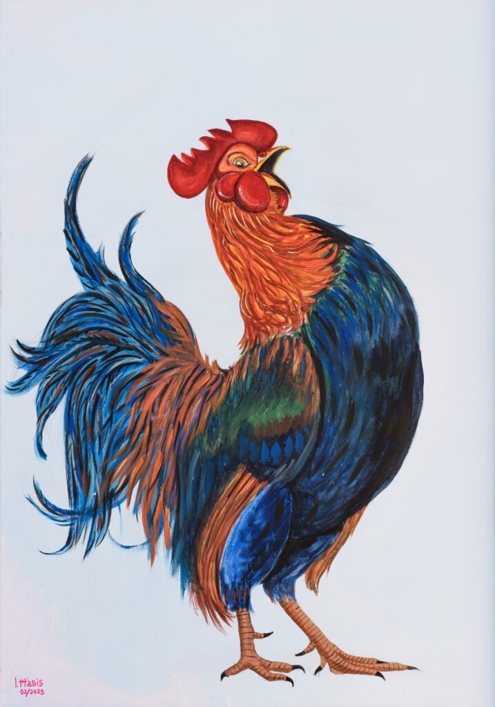 "Vis Vitalis II" , Ακρυλικά σε χαρτί, 70χ100 cm (σε γυάλινο πλαίσιο), Ιδιωτική Συλλογή, 2021