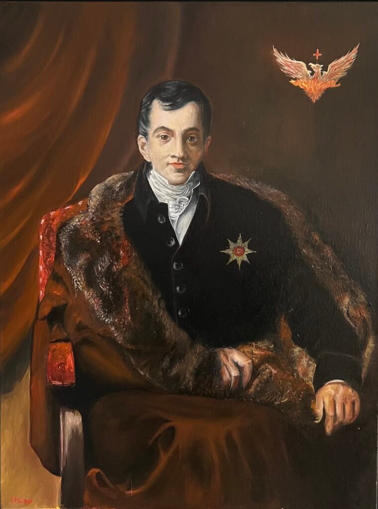 "Κόμης Ιωάννης Καποδίστριας στο Συμβούλιο της Βιέννης, 1814/ Μνήμη Sir Thomas Lawrence", Λάδι σε καμβά, 80χ60 cm, 2024