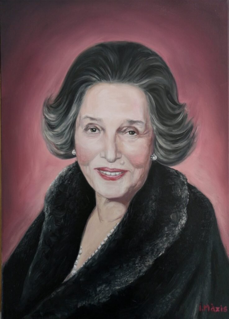 Ι. Θ. Μάζης, «Προσωπογραφία Ελληνίδας Κυρίας», 50χ70εκ, λάδι σε καμβά ημιλινο