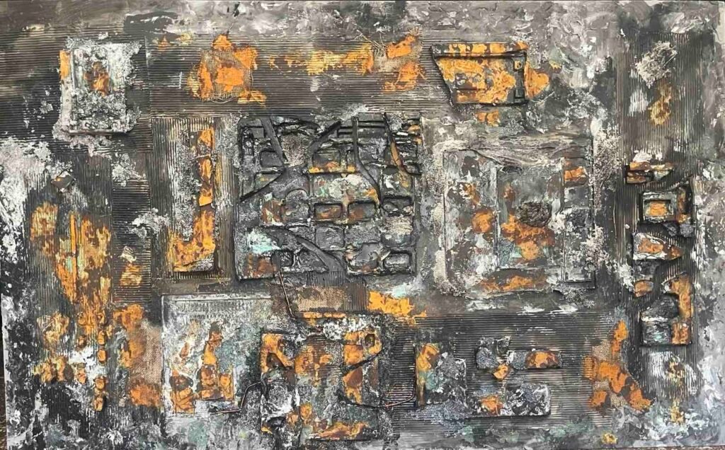 Ι. Θ. Μάζης, «Geopolitics II: WAR», 2.05χ1.25εκ υλικά/μεικτές τεχνικές σε κόντρα πλακέ θαλασσης, 2026.